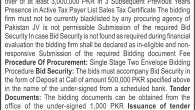 Balochistan Institute of Nephro-Urology Oxygen Supply Tender