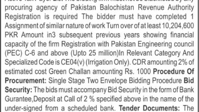 Pat Feeder Canal Division Excavator Maintenance Tender 2026