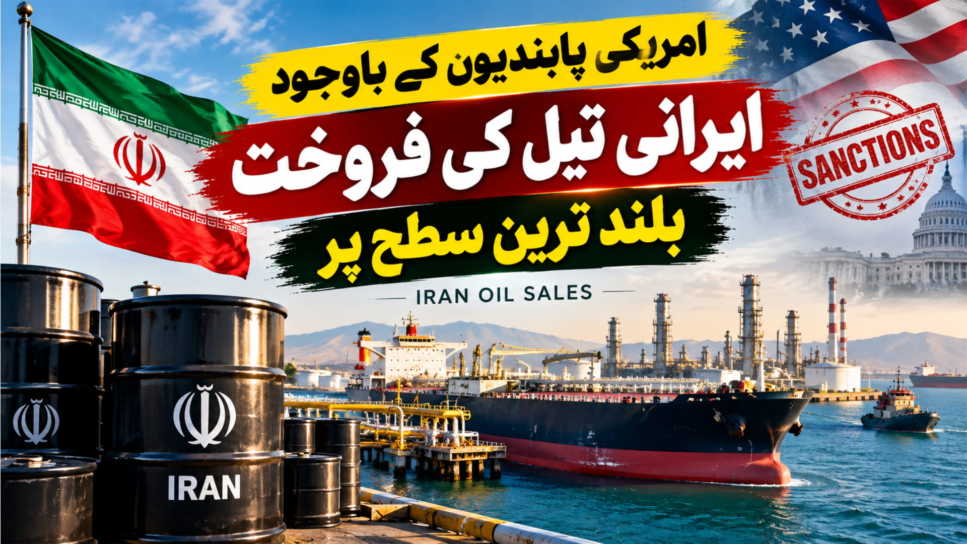 امریکی پابندیوں کے باوجود ایرانی تیل کی فروخت بلند ترین سطح پر
