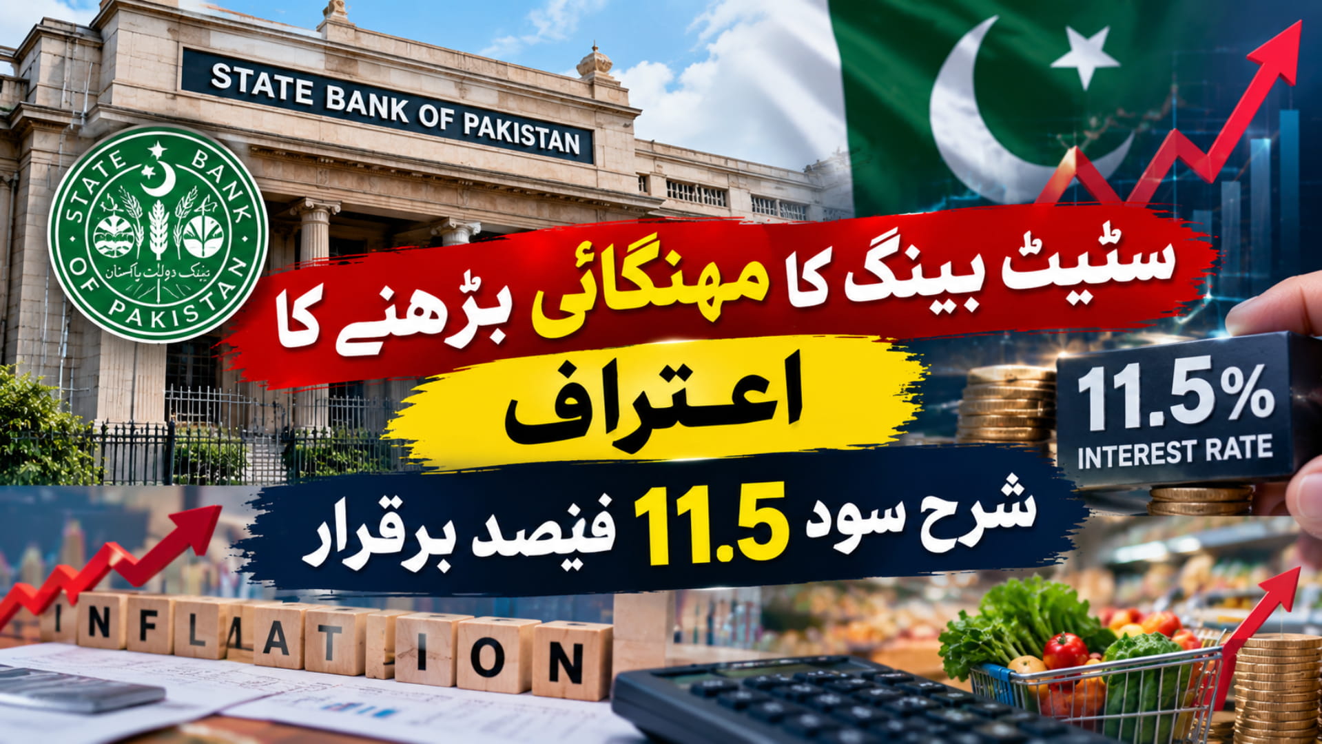 سٹیٹ بینک کا مہنگائی بڑھنے کا اعتراف، شرح سود 11.5 فیصد برقرار